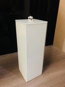 Porta Escova Dentes Vidro Branco C/ Tampa E Puxador 20x7x7cm