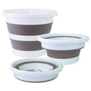 Kit 2 Baldes Retráteis 10 Litros Premium – Compacto, Resistente e Moderno.