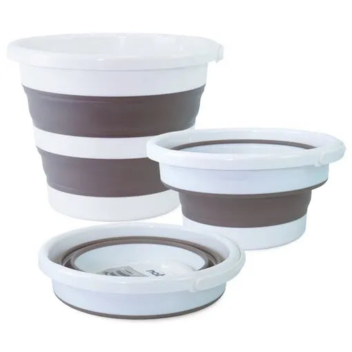 Kit 2 Baldes Retráteis 10 Litros Premium – Compacto, Resistente e Moderno.