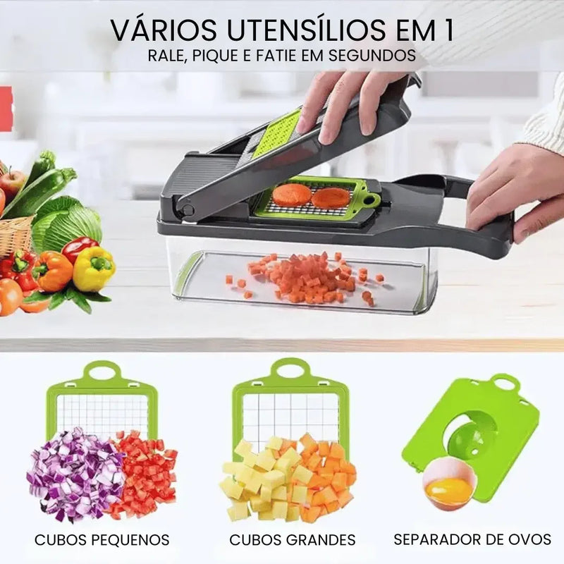Slicer Gourmet 14 em 1 – Fatiador, Cortador e Ralador