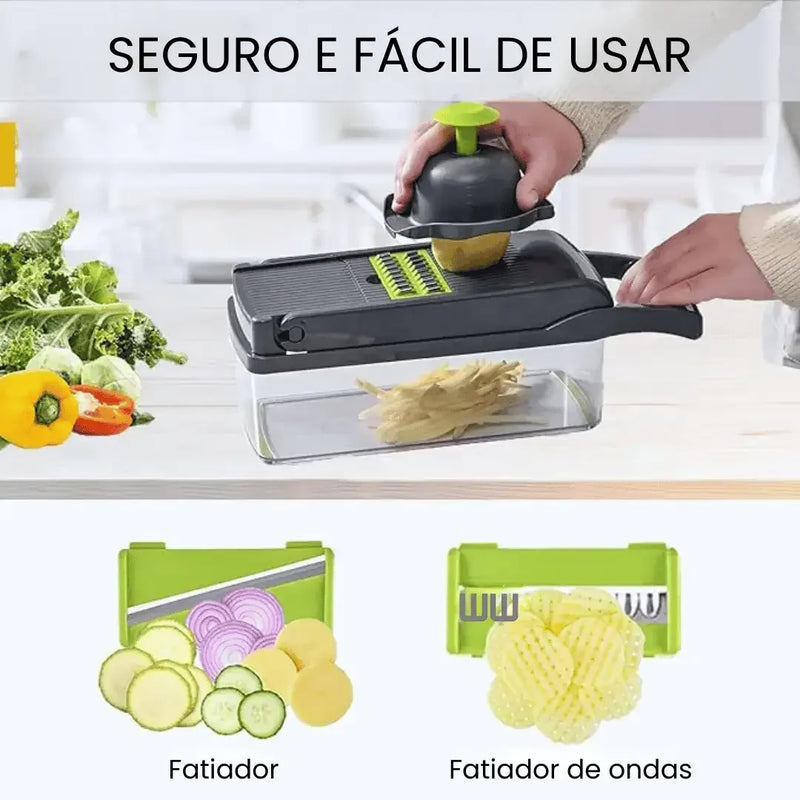 Slicer Gourmet 14 em 1 – Fatiador, Cortador e Ralador