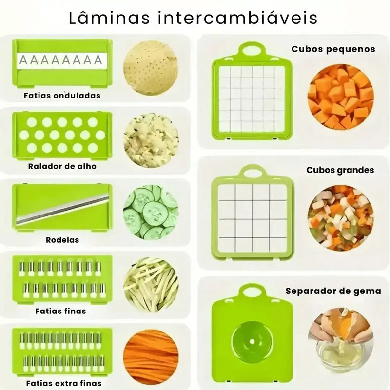 Slicer Gourmet 14 em 1 – Fatiador, Cortador e Ralador