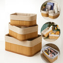 Cesto Organizador de Roupa em Bambu – Design Sofisticado com Tampa.