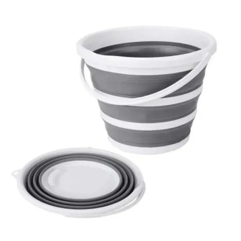Kit 2 Baldes Retráteis 10 Litros Premium – Compacto, Resistente e Moderno.