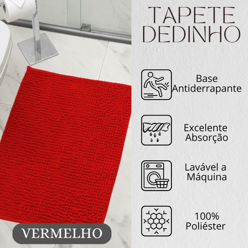 Tapete de Banheiro Antiderrapante Bolinha Macarrão Várias Cores