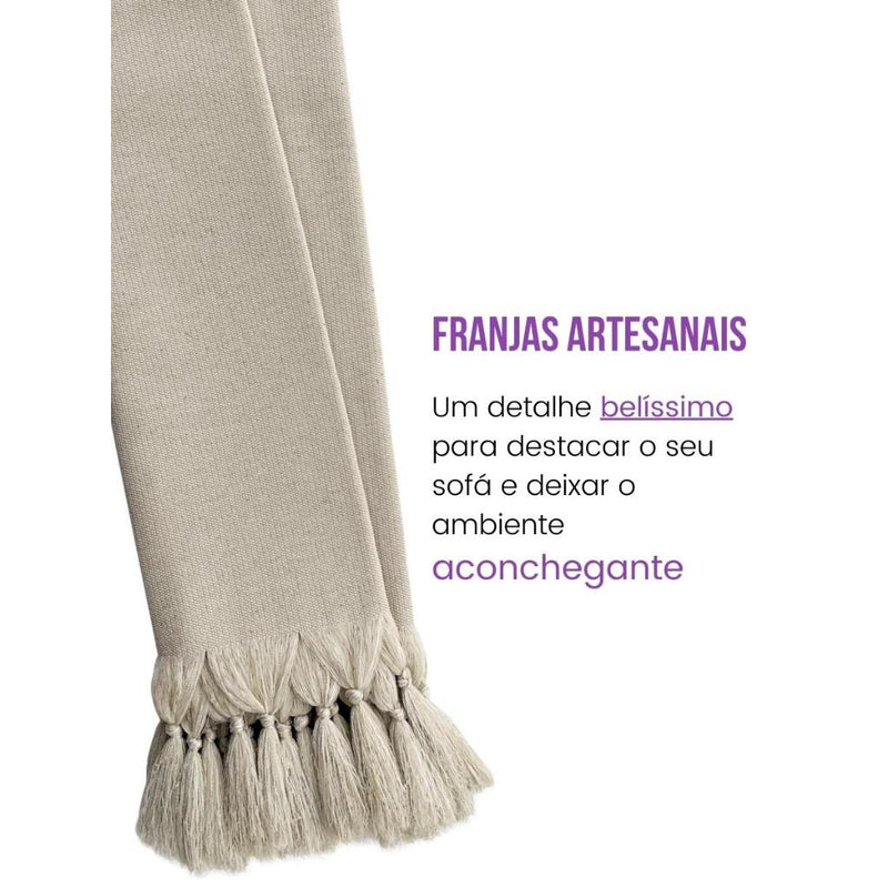 Kit Decoração Egípcia: Manta Bege + 4 Capas Luxuosas – Estilo e Aconchego