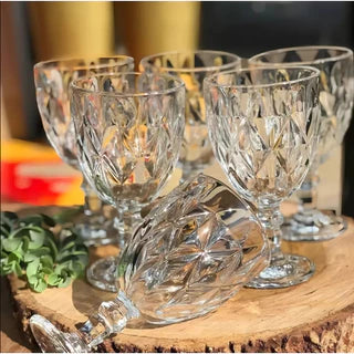 Conjunto Diamante 6 Taças 340ml – Vidro Bico de Jaca com Acabamento Fino