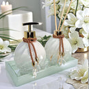 Kit Lavabo Completo 3 Peças Vidro 300ml Com Bandeja | Luxo Decoração Banheiro Casa Nova Oferta