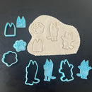 Kit Infantil Bluey – Cortadores e Carimbos para Cookies e Pasta Americana
