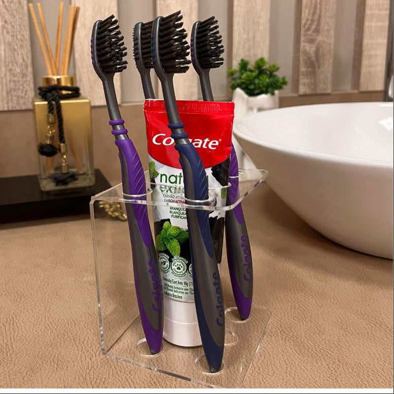 Porta escova e pasta de dente - Suporte Organizador de banheiro em acrílico