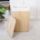 Cesto Organizador de Roupa em Bambu – Design Sofisticado com Tampa.