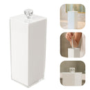 Porta Escova Dentes Vidro Branco C/ Tampa E Puxador 20x7x7cm