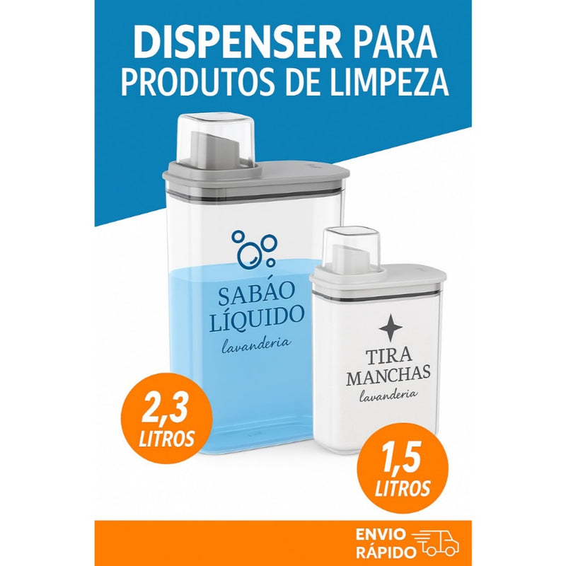 Dispenser Hermético para Lavanderia &nbsp;Organização, Estilo e Praticidade.