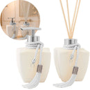 Kit Vidros Lavabo Branco Luxo C/ Enfeite Difusor E Sabonete