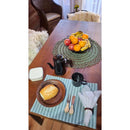 Kit Jogo Americano Elegance – Impermeável Dupla Face Margaridas Verde