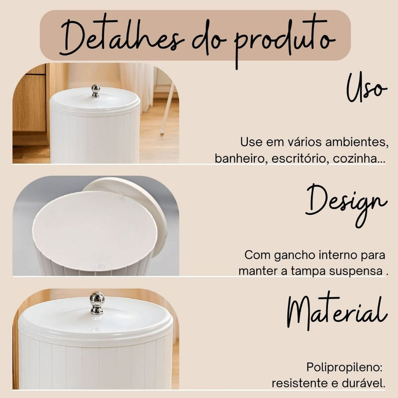 Lixeira Compacta com Tampa – Beleza e Conforto no Seu Espaço