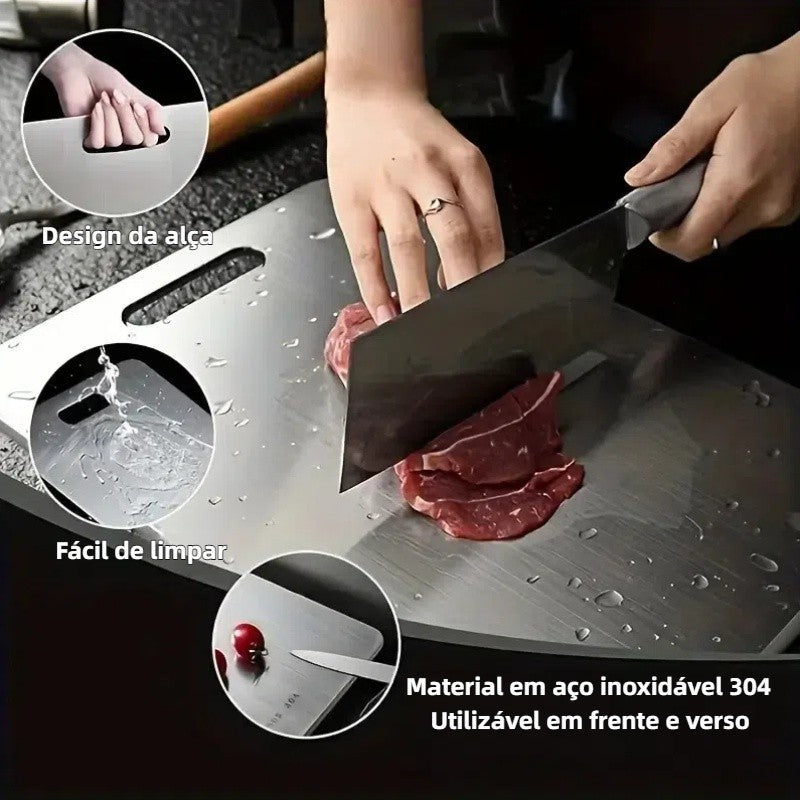 Tábua de Corte Premium Inox 304 – Resistência, Higiene e Performance